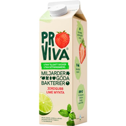 Fruktdryck Jordgubb Lime Mynta 1l Proviva