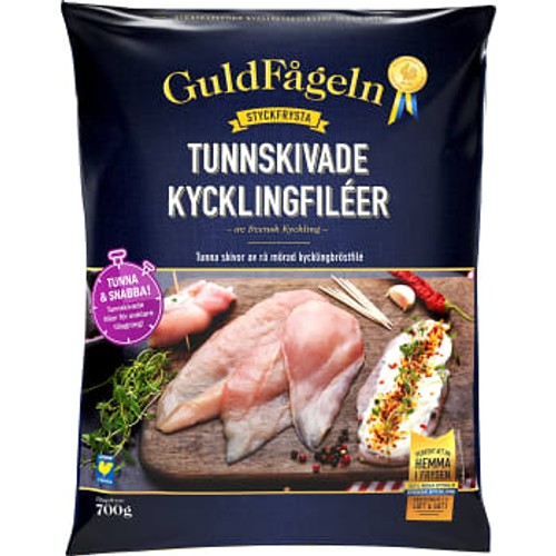 Tunnskivad kycklingfilé Fryst 700g Guldfågeln