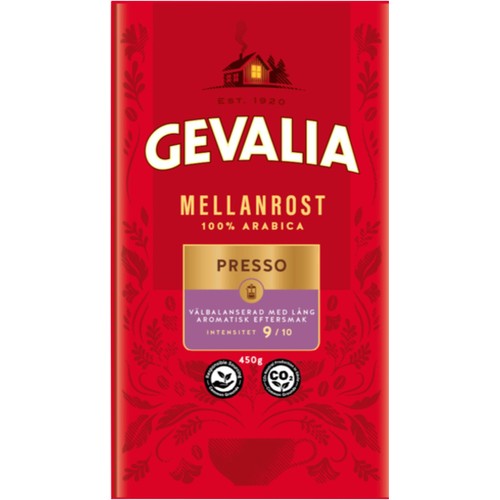 Bryggkaffe Mellanrost Presso 450g Gevalia