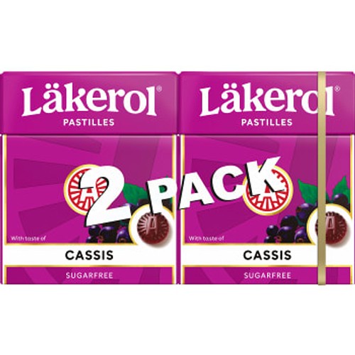 Halstabletter Cassis 2-p 50g Sockerfri Läkerol