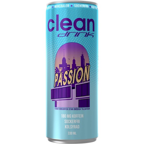 Energidryck Passion med apelsin 33cl Clean drink