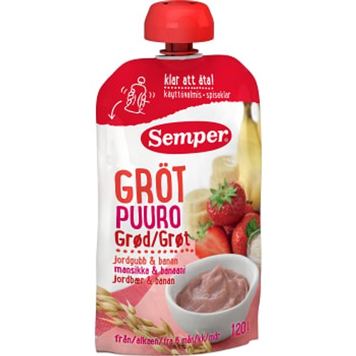 Gröt jordgubb & banan 120g Semper