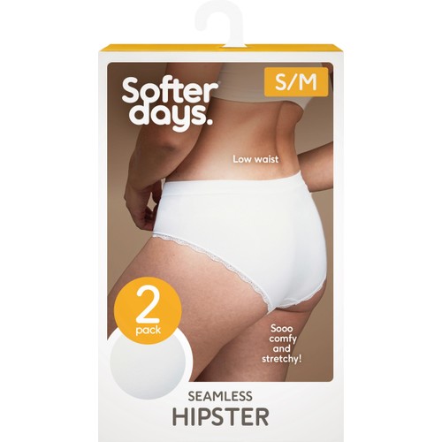 Hipster seamless spets S/M 2p vit Softer Days