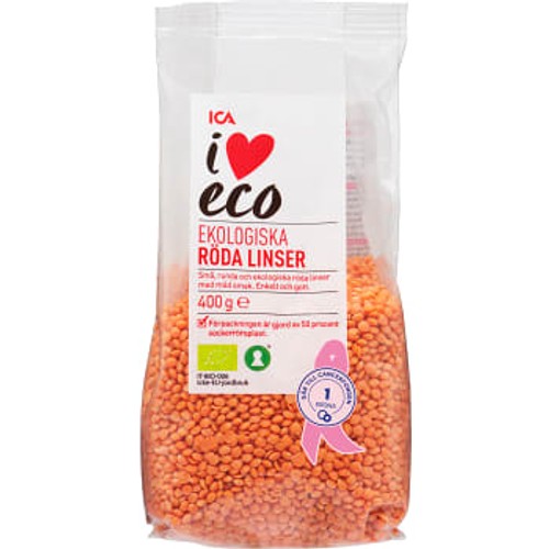 Röda linser Ekologisk 400g ICA I love eco