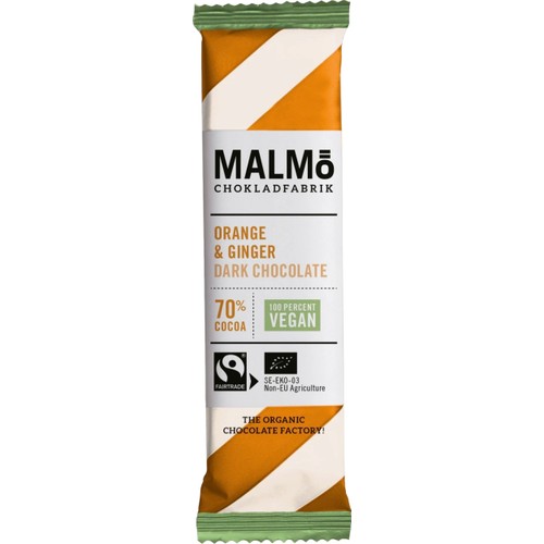 Choklad Apelsin & Ingefära 70% 25g Malmö Chokladfabrik