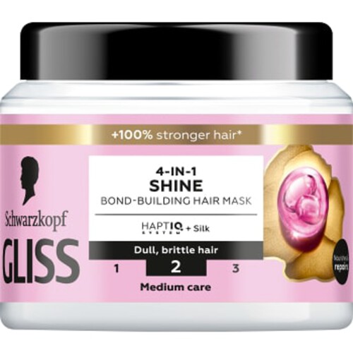 Inpackning 4 in 1 Shine Hair Mask 400ml Gliss Schwarzkopf