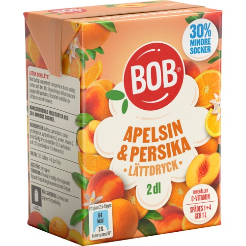 Lättdryck Apelsin & persika Koncentrat 2dl BOB