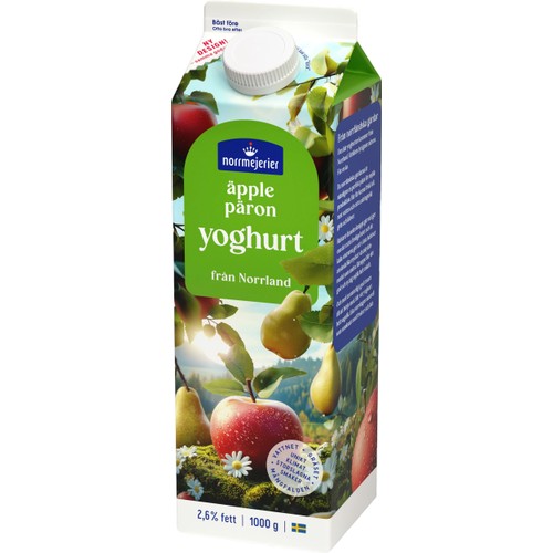 Fruktyoghurt Äpple Päron 2,6% 1000g Norrmejerier