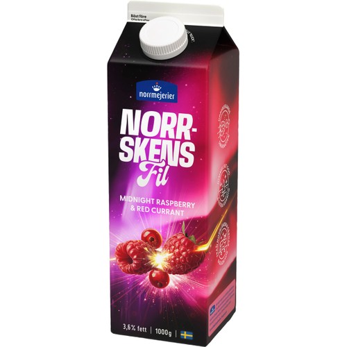 Norrskensfil Midnight Raspberry Red Currant 3,6% 1000g Norrmejerier