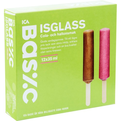 Isglass Cola & hallon 12-p 420ml ICA Basic