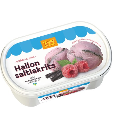 Gräddglass Hallon & saltlakrits 500ml Triumf Glass