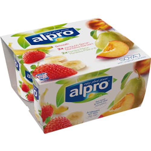 Yoghurt Jordgubb banan & päron 4-p 500g Alpro