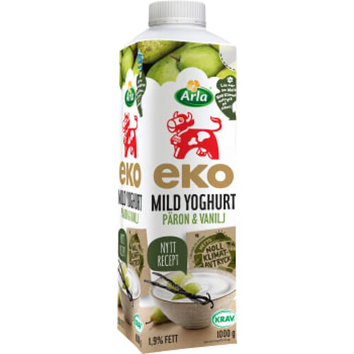 Mild yoghurt Päron & vanilj Ekologisk 1,9% 1000g Arla Ko®