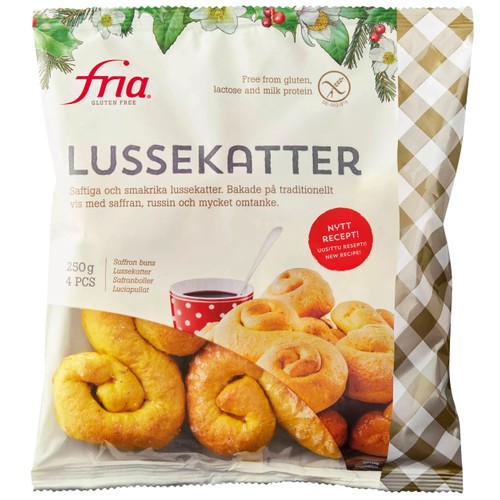 Lussekatter Glutenfria Frysta 250g Fria