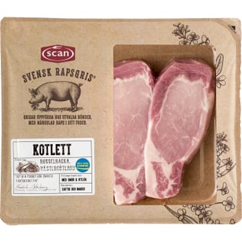 Kotlett rapsgris benfri 450g Scan