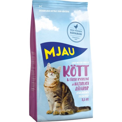 Kattmat Kött & kyckling 3,5kg Mjau
