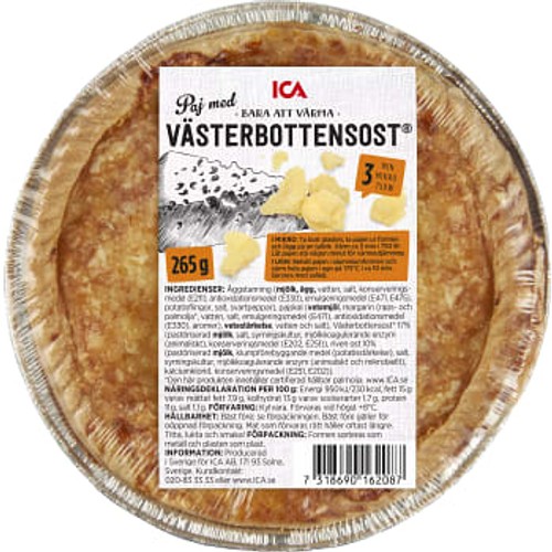 Paj med Västerbottensost 265g ICA