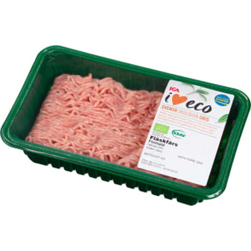 Fläskfärs Färsk 23% 500g KRAV ICA I love eco