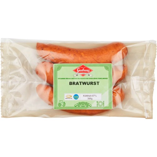 Bratwurst Alspånsrökt 300g Gudruns