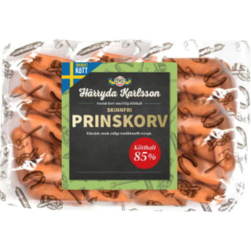 Prinskorv 85% Kötthalt 500g Härryda Karlsson