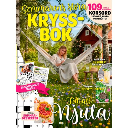 Sommarens stora kryssbok : 109 lätta och medelsvåra korsord, sudoku och andra tankenötter