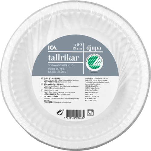 Djup tallrik 19cm 20-p ICA