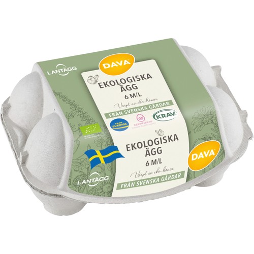 Ägg Frigående M/L Ekologiska 6-p KRAV Svenska Lantägg
