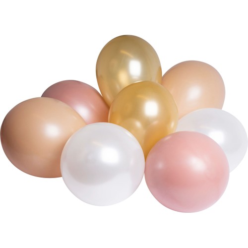Ballong guld/rosa mix 8-p Happy Party