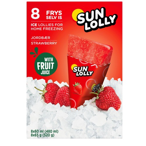 Isglass Jordgubb Ej fryst 8-p 480ml Sun Lolly