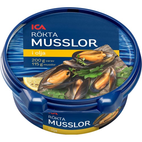 Musslor Rökta i olja 200g ICA