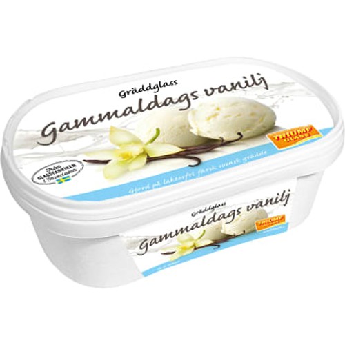 Gräddglass Gammaldags vanilj Laktosfri 0,5l Triumf Glass
