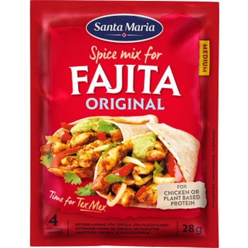Fajita Spice Mix Original Medium 28g Santa Maria