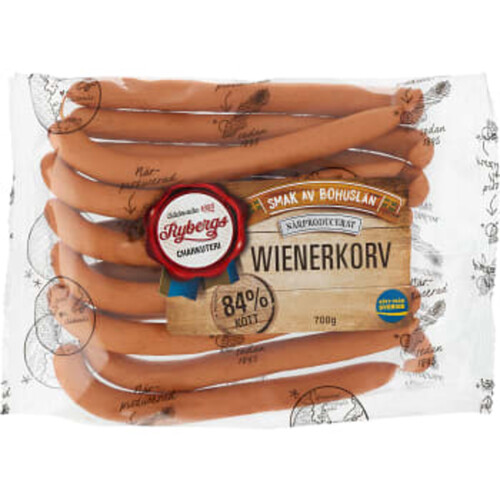 Wienerkorv 84% Kötthalt 700g Rybergs Charkuteri