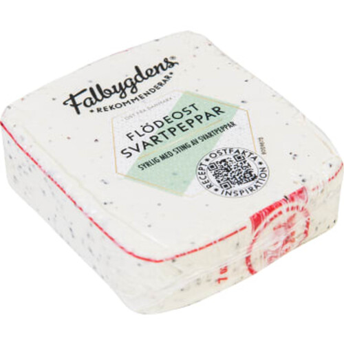 Flödeost Svartpeppar 33% ca 200g Falbygdens ost