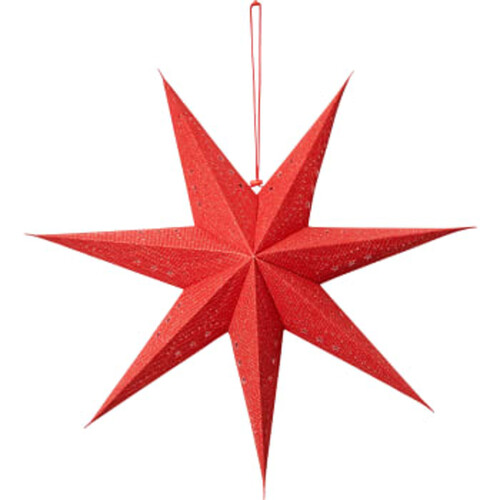 Stjärna Star Röd Glitter 60cm ICA