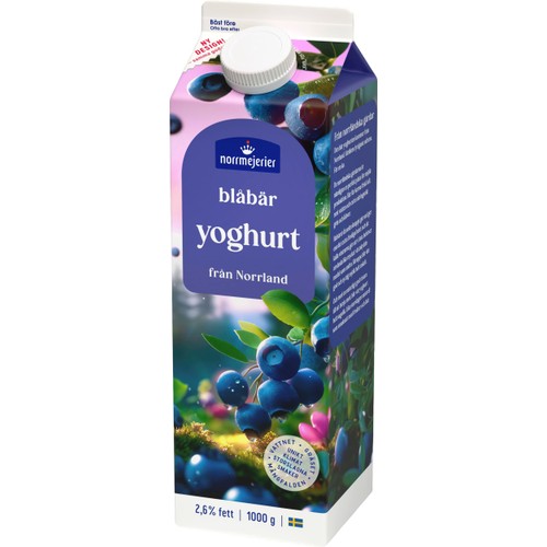 Fruktyoghurt Blåbär 2,6% 1000g Norrmejerier