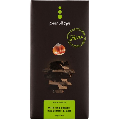 Mjölkchoklad Hasselnöt & Salt Utan Tillsatt Socker 85g Perlège