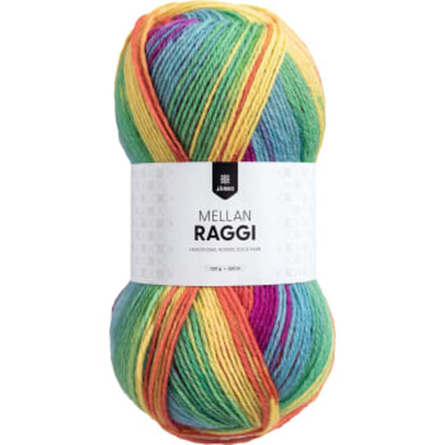 Garn Mellanraggi Rainbow 100g Järbo