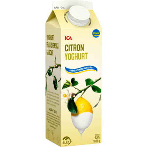 Fruktyoghurt Citron 2,5% 1l ICA