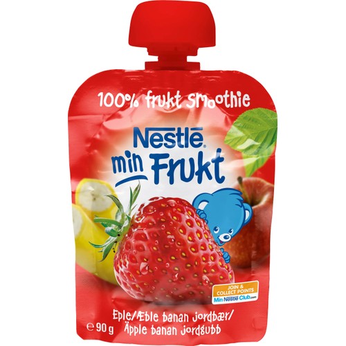Min frukt Äpple banan & jordgubb Från 6m 90g Nestle