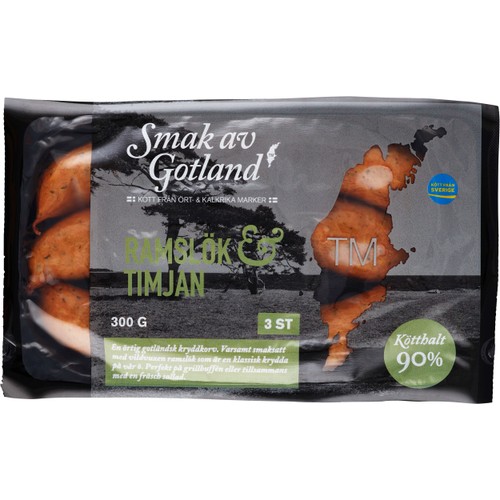 Kryddkorv Ramslök Timjan 90% Kötthalt 300g Smak av Gotland