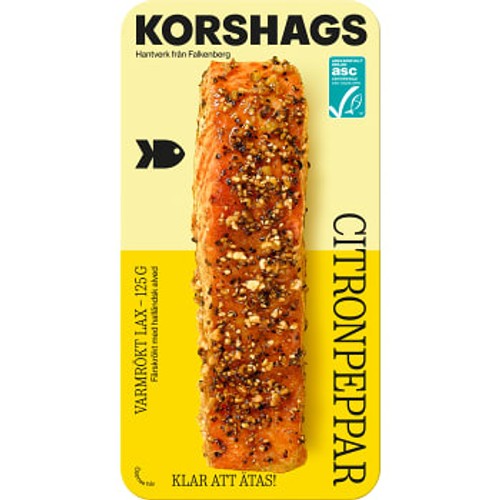 Laxfilé varmrökt citronpeppar 125g Miljömärkt Korshags