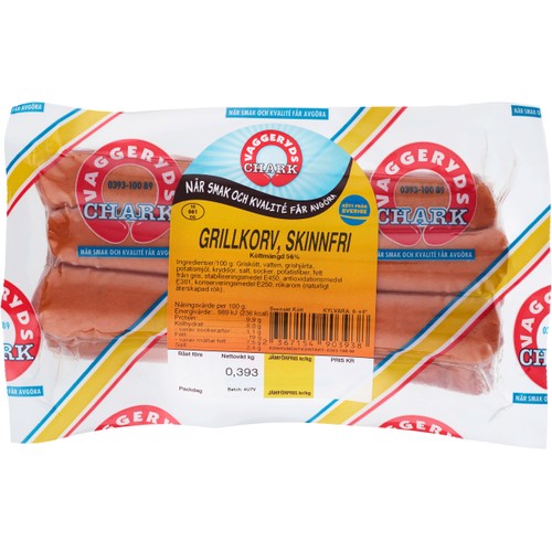 Grillkorv Skinnfri ca 400g Vaggeryds Chark