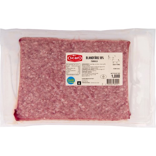 Blandfärs Färsk 18% 1kg Scan