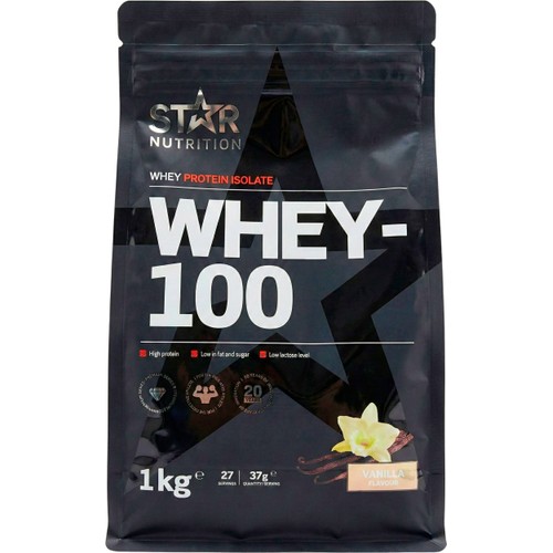 Proteinpulver Vaniljsmak Whey-100 1kg Star Nutrition