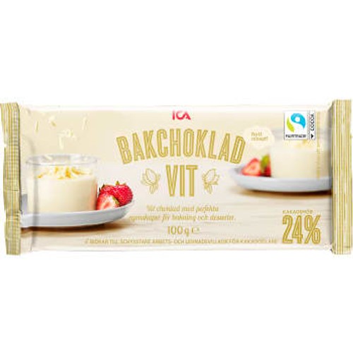 Vit bakchoklad 100g ICA