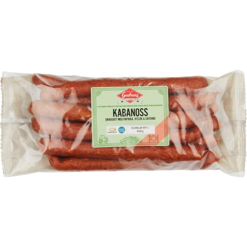Kabanoss Alspånsrökt 10-pack 600g Gudruns