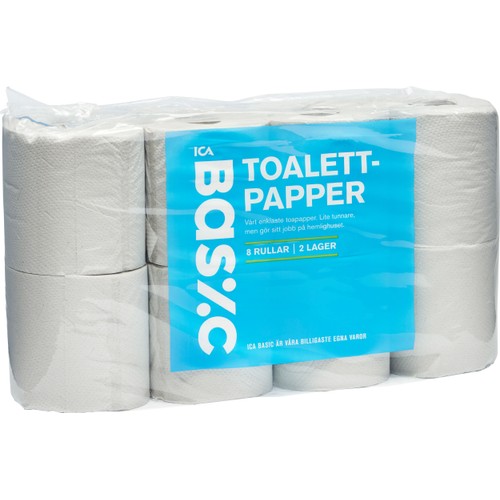 Toalettpapper 8-p Miljömärkt ICA Basic