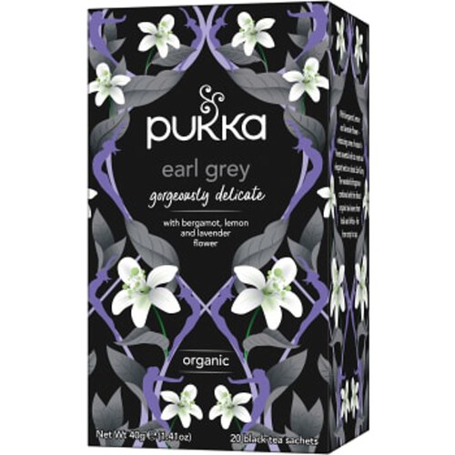 Te Svart Gorgeous earl grey Ekologisk 20-p 40g Pukka