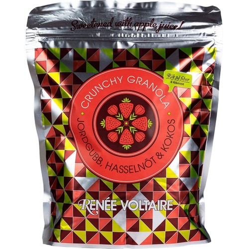 Crunchy Granola Jordgubb, Hasselnöt & Kokos 450g Renée Voltaire